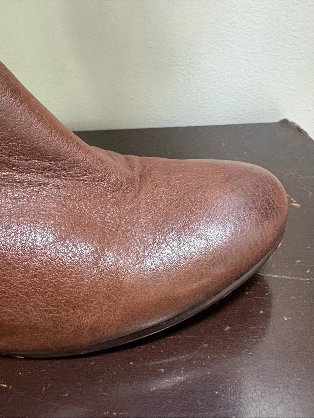 Women's Brown Leather Wedge Ankle Boots Frye Carson size 10